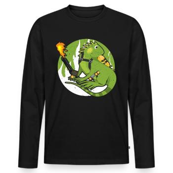 Flamethrower Lover Flamethrower Hot Fire Dr - Men's Premium Organic Long Sleeve Shirt - black - Front - Nico (187cm)