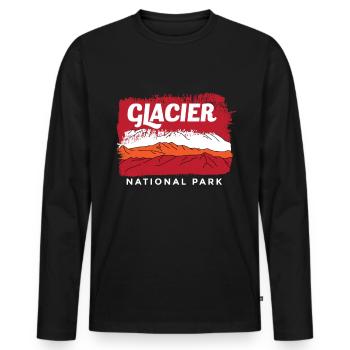 Glacier Souvenir Montana Mountains National Park - Men's Premium Organic Long Sleeve Shirt - black - Front - Nico (187cm)