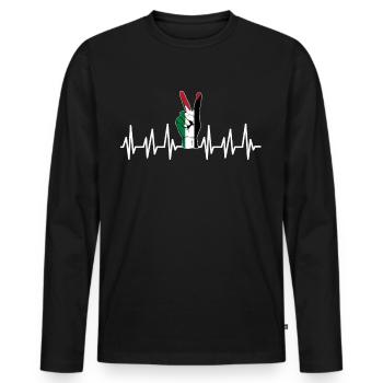 Palestine Gift Free Palestine Gaza Strip - Men's Premium Organic Long Sleeve Shirt - black - Front - Nico (187cm)