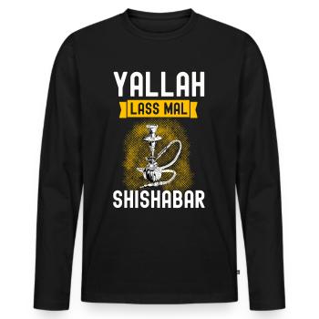Shisha Geschenk für Wasserpfeife Shishabar Pfeife - Männer Premium Bio Langarmshirt - Schwarz - Vorne - Nico (187cm)