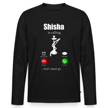 Shisha Tshirt Men Women's Hookah Pipe - Men's Premium Organic Long Sleeve Shirt - black - Front - Nico (187cm)