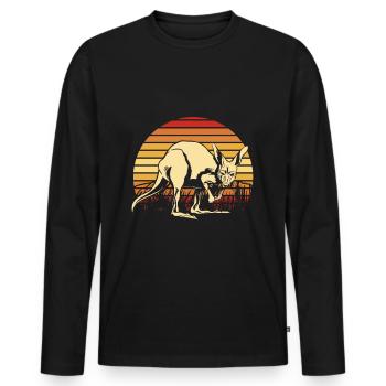 Kangourou Rétro Australie Down Under Outback - T-shirt manches longues Premium bio Homme - noir - Devant - Nico (187cm)