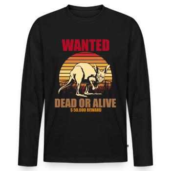Känguru Wanted Australien Souvenir Outback - Männer Premium Bio Langarmshirt - Schwarz - Vorne - Nico (187cm)