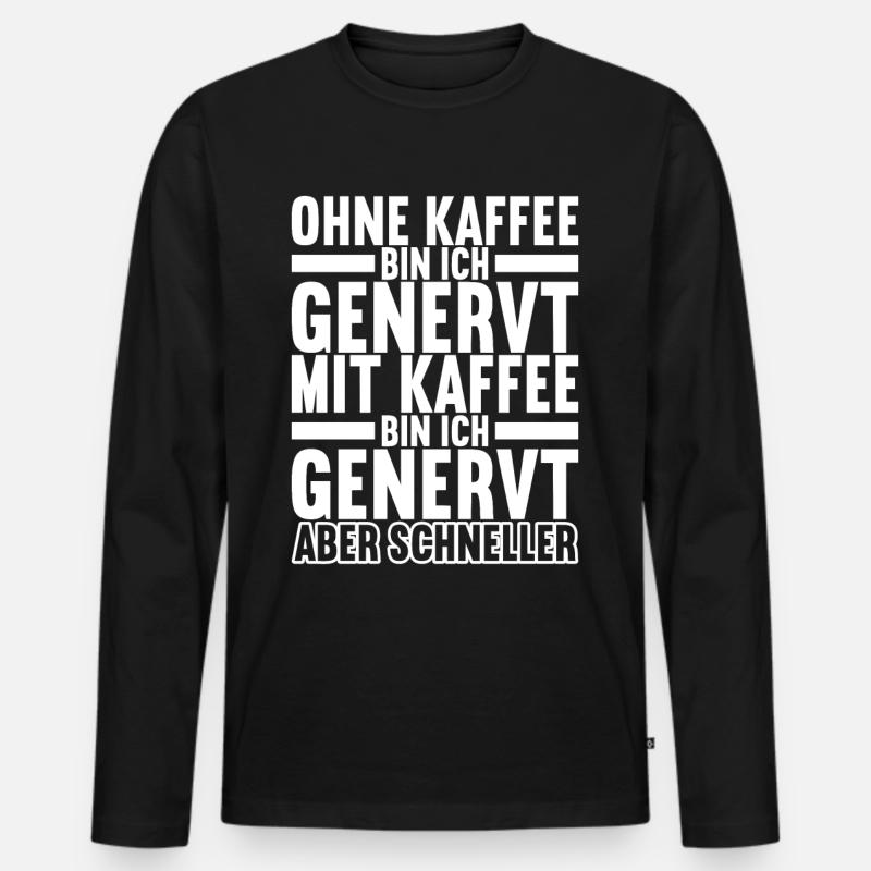 Kaffee Kaffeetrinker Büro - Männer Premium Bio Langarmshirt - Schwarz
