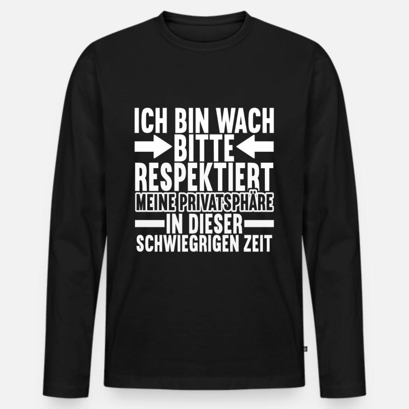 Faultier Lustige Sprüche Sarkasmus - Männer Premium Bio Langarmshirt - Schwarz
