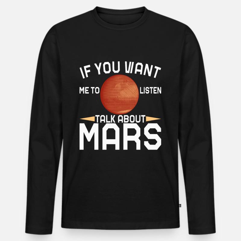 Mars Planet - Männer Premium Bio Langarmshirt - Schwarz