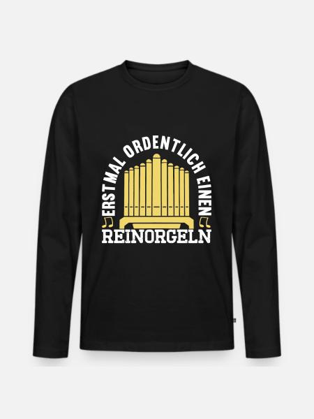 Orgel Organist - Männer Premium Bio Langarmshirt - Schwarz