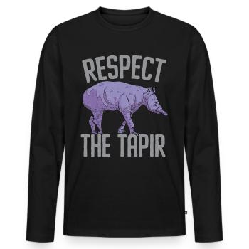 Respectez le Tapir Wildlife Keeper - T-shirt manches longues Premium bio Homme - noir - Devant - Nico (187cm)