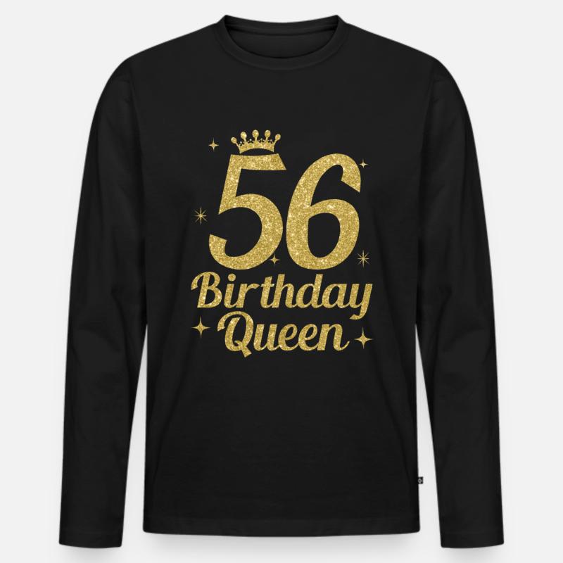 Birthday Queen 56 - Männer Premium Bio Langarmshirt - Schwarz