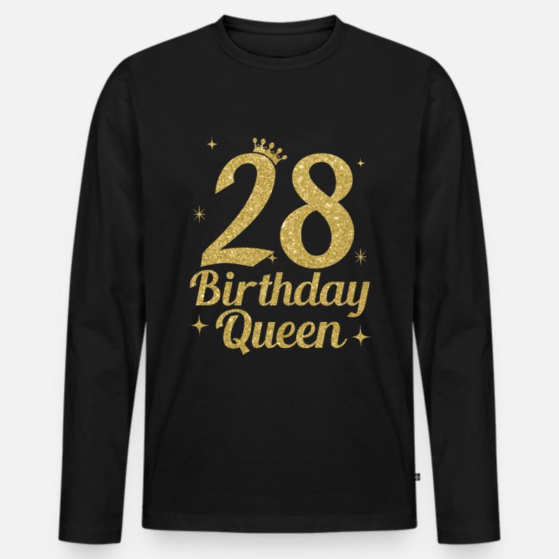 Birthday Queen 30 - Männer Premium Bio Langarmshirt - Schwarz