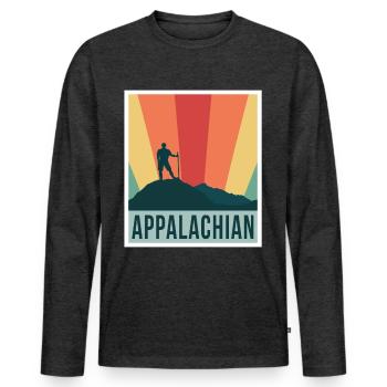 Appalachian Mountain Range Hiking Tours Amérique du Nord - T-shirt manches longues Premium bio Homme - anthracite chiné - Devant - Nico (187cm)
