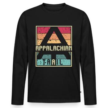 Sentier des Appalaches Sentiers de randonnée souvenirs - T-shirt manches longues Premium bio Homme - noir - Devant - Nico (187cm)