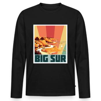 Big Sur Ufer Kalifornien Souvenir Ozean Natur Küst - Männer Premium Bio Langarmshirt - Schwarz - Vorne - Nico (187cm)