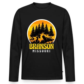 Branson Missouri Grande Roue Voyage Camping Randonnée - T-shirt manches longues Premium bio Homme - noir - Devant - Nico (187cm)