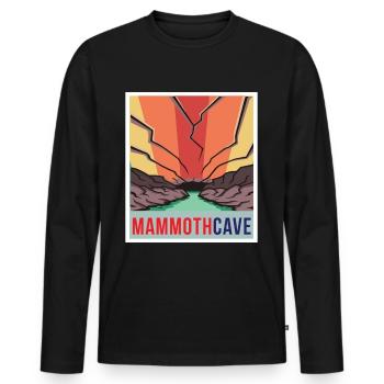 Mammoth Cave Retro National Park Souvenir Kentucky - T-shirt manches longues Premium bio Homme - noir - Devant - Nico (187cm)