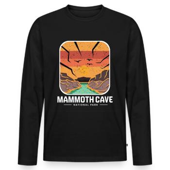 Parc national Mammoth Cave Kentucky Souvenir Höhle - T-shirt manches longues Premium bio Homme - noir - Devant - Nico (187cm)