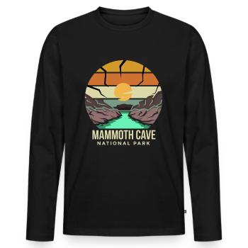 Souvenir Cave Kentucky Mammoth Cave Parc national - T-shirt manches longues Premium bio Homme - noir - Devant - Nico (187cm)