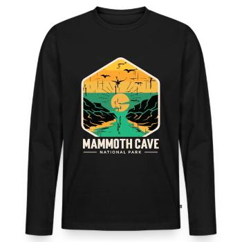 Parc national Souvenir Mammoth Cave Kentucky Souven - T-shirt manches longues Premium bio Homme - noir - Devant - Nico (187cm)