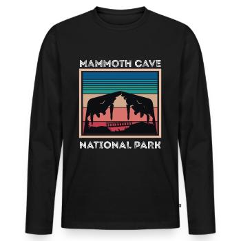 Mammoth Cave Souvenir Parc national du Kentucky - T-shirt manches longues Premium bio Homme - noir - Devant - Nico (187cm)