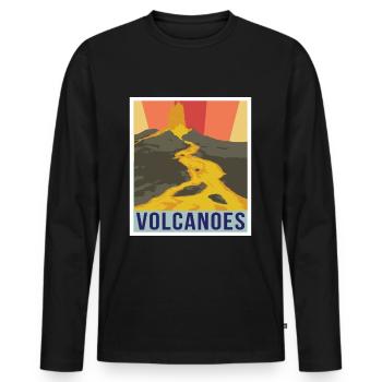 Nationalpark Souvenir Vulkan Insel Vulkane Hawaii - Männer Premium Bio Langarmshirt - Schwarz - Vorne - Nico (187cm)