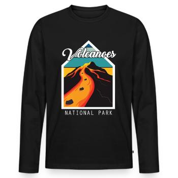 Vulkan Nationalpark Insel Hawaii Vulkan Souvenir - Männer Premium Bio Langarmshirt - Schwarz - Vorne - Nico (187cm)