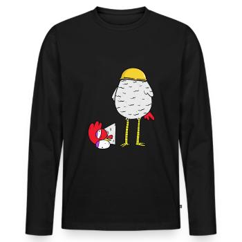 Chicken Construction Site Safety Helmet Ariss Entrepreneur Job - Men's Premium Organic Long Sleeve Shirt - black - Front - Nico (187cm)