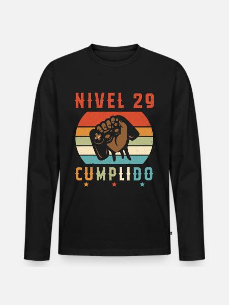 Niveau 29 Complet - T-shirt manches longues Premium bio Homme - noir