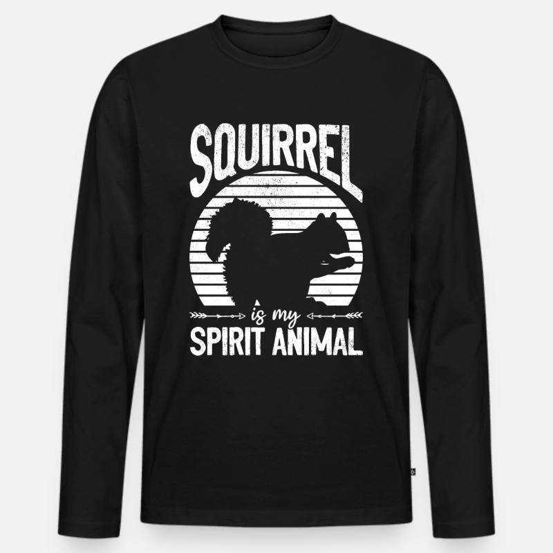 Eichhörnchen ist mein Geist, Eichhörnchen, - Männer Premium Bio Langarmshirt - Schwarz