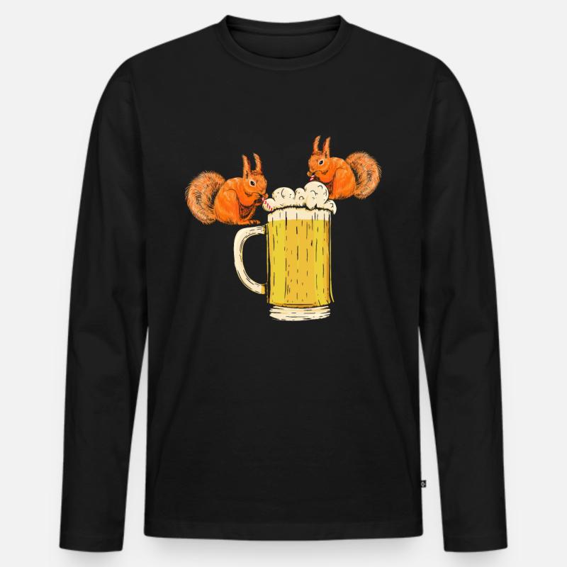 Squirrel, funny squirrel, squirrel - Men's Premium Organic Long Sleeve Shirt - black