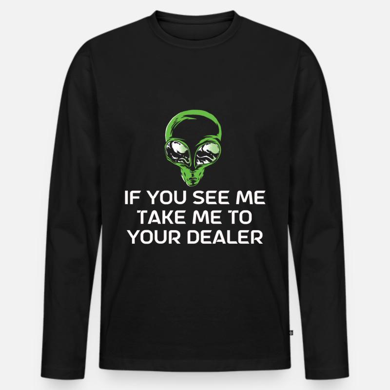 Alien - Männer Premium Bio Langarmshirt - Schwarz