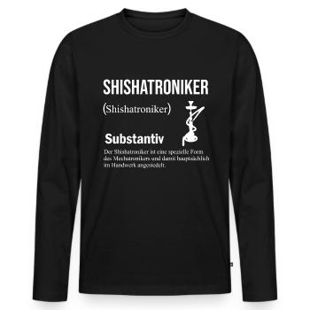 Shisha Tshirt Herren Damen Wasserpfeife Pfeife - Männer Premium Bio Langarmshirt - Schwarz - Vorne - Nico (187cm)