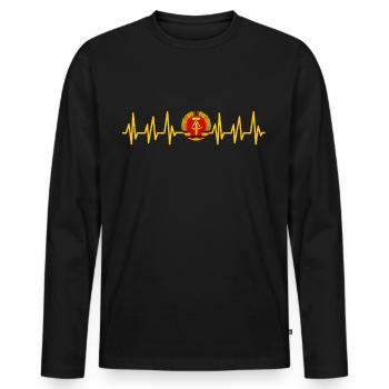 Ossi Geschenk Ostdeutschland NVA Germania Osten - Männer Premium Bio Langarmshirt - Schwarz - Vorne - Nico (187cm)