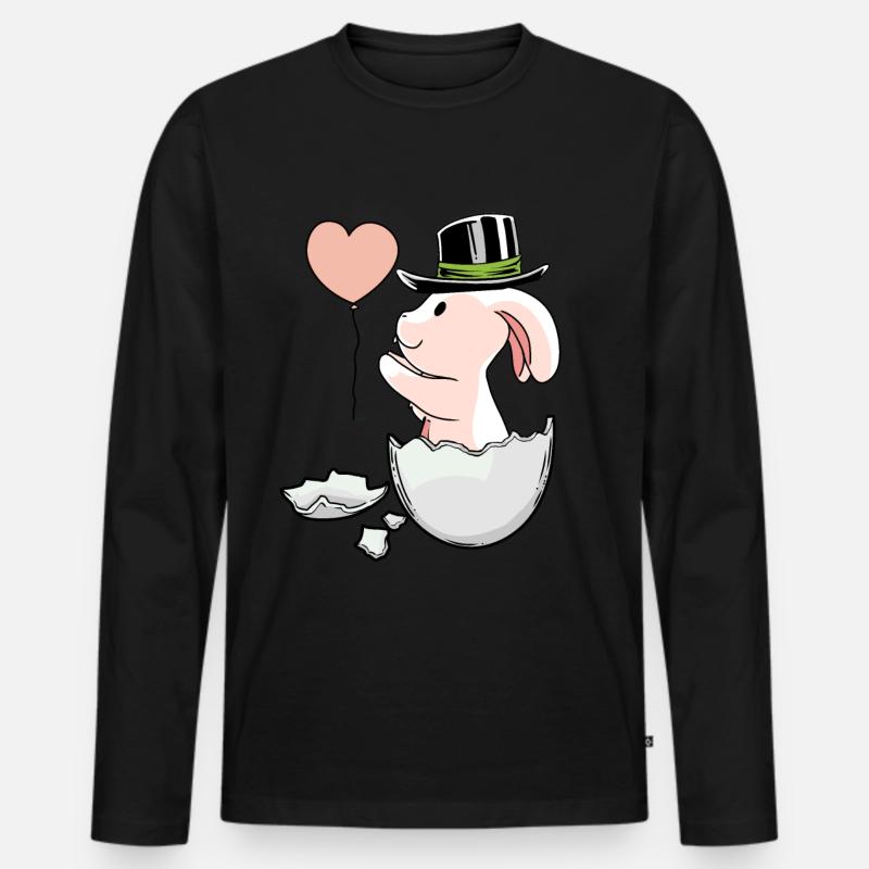 Easter Balloon EggShell Easter Rabbit - Men's Premium Organic Long Sleeve Shirt - black