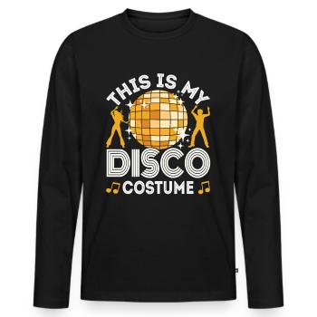 Disco 70s 80s Disco Party Outfit DiscoTheque - Men's Premium Organic Long Sleeve Shirt - black - Front - Nico (187cm)