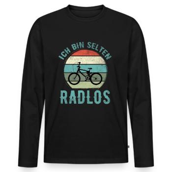 Ich Bin Selten Radlos - Fahrrad - Männer Premium Bio Langarmshirt - Schwarz - Vorne - Nico (187cm)