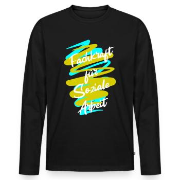 Soziale Arbeit - Männer Premium Bio Langarmshirt - Schwarz - Vorne - Nico (187cm)