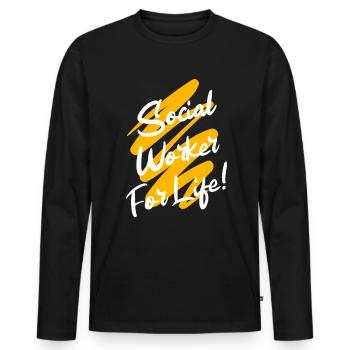 Soziale Arbeit - Männer Premium Bio Langarmshirt - Schwarz - Vorne - Nico (187cm)