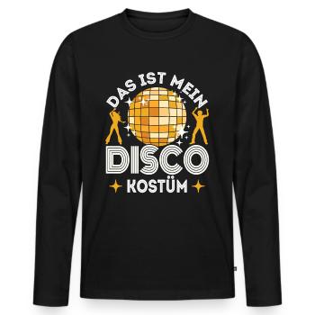 Disco 80er 70er Jahre Disko Party Outfit Discothek - Männer Premium Bio Langarmshirt - Schwarz - Vorne - Nico (187cm)
