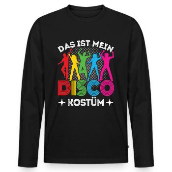 Disco 80er 90er Jahre Disko Party Outfit Discothek - Männer Premium Bio Langarmshirt - Schwarz - Vorne - Nico (187cm)