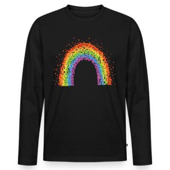 Rainbow Rainbow Flag Confetti Carnaval - T-shirt manches longues Premium bio Homme - noir - Devant - Nico (187cm)