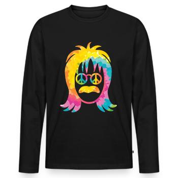 70s Seventies 1970s Party Outfit Peace 60s - Men's Premium Organic Long Sleeve Shirt - black - Front - Nico (187cm)