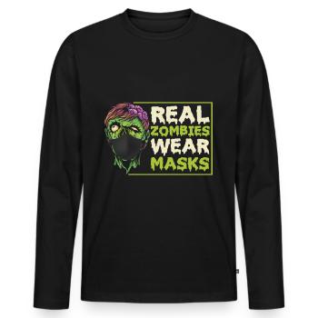 Scary halloween pumpkin witches zombie ghosts - Men's Premium Organic Long Sleeve Shirt - black - Front - Nico (187cm)