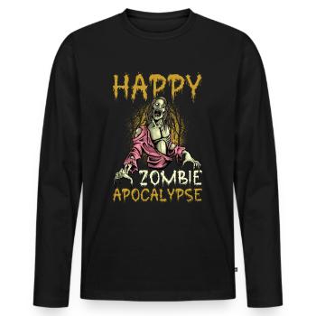 Scary halloween pumpkin witches zombie ghosts - Men's Premium Organic Long Sleeve Shirt - black - Front - Nico (187cm)