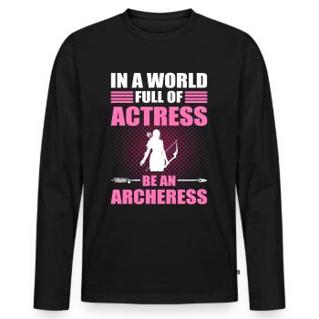 Bogenschiessen Bogenschütze Bogen Pfeil Bogenschüt - Männer Premium Bio Langarmshirt - Schwarz - Vorne - Nico (187cm)