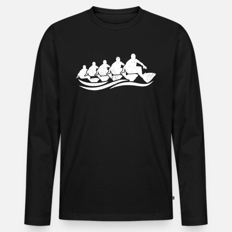 Surfing Group Retro Surfers - Männer Premium Bio Langarmshirt - Schwarz