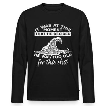 Surf Surf Surf Surfer Drôle Surf Drôle Surf - T-shirt manches longues Premium bio Homme - noir - Devant - Nico (187cm)