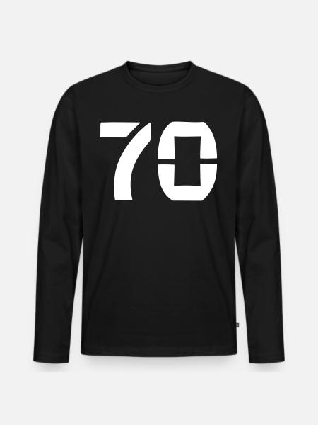 70 - Numéro - Anniversaire - T-shirt manches longues Premium bio Homme - noir