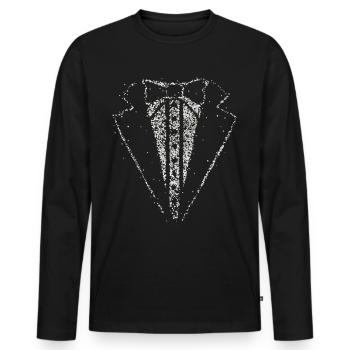 Costume Fumeur Carnaval Costume Remplacement Tailcoat Carnaval - T-shirt manches longues Premium bio Homme - noir - Devant - Nico (187cm)