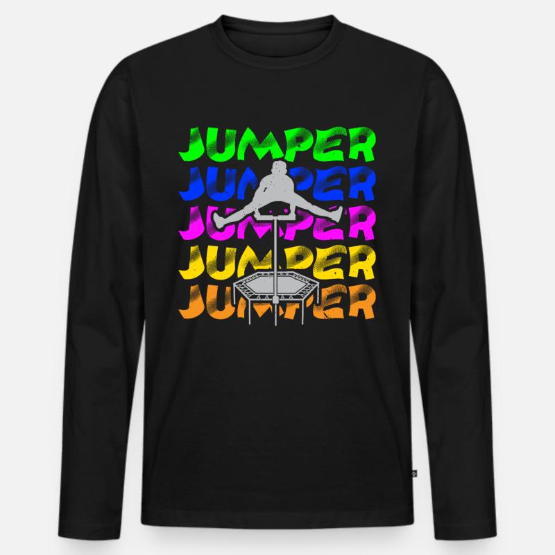 Trampolinspringen Trampolin Trampolin Trampolinspr - Männer Premium Bio Langarmshirt - Schwarz