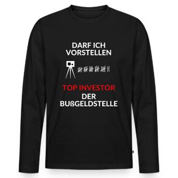 Commanditaire officiel du Bureau des amendes - Mécanicien - T-shirt manches longues Premium bio Homme - noir - Devant - Nico (187cm)